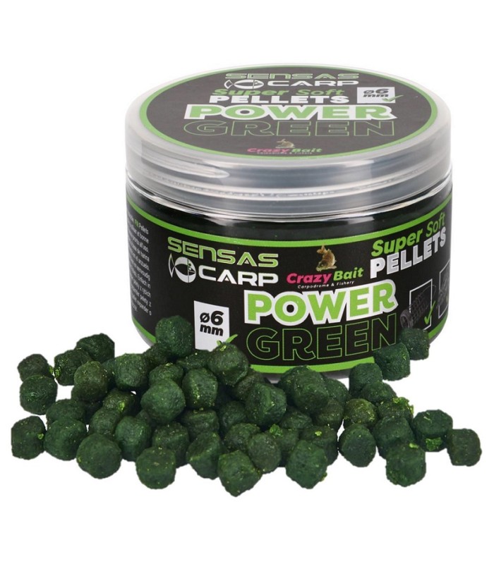 SENSAS SUPER SOFT PELLETS POWER GREEN 6mm