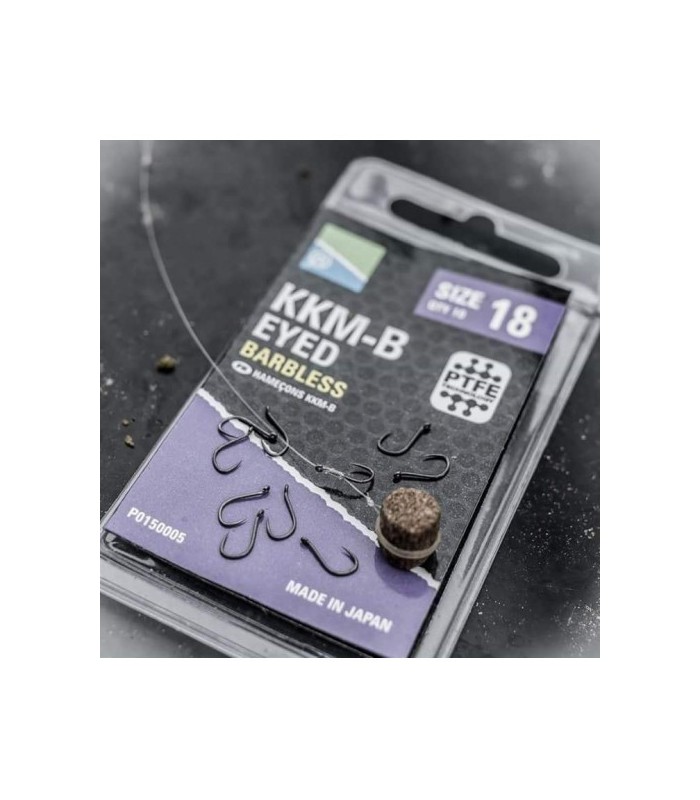 PRESTON KKM-B EYED HOOKS size18 BARBLESS