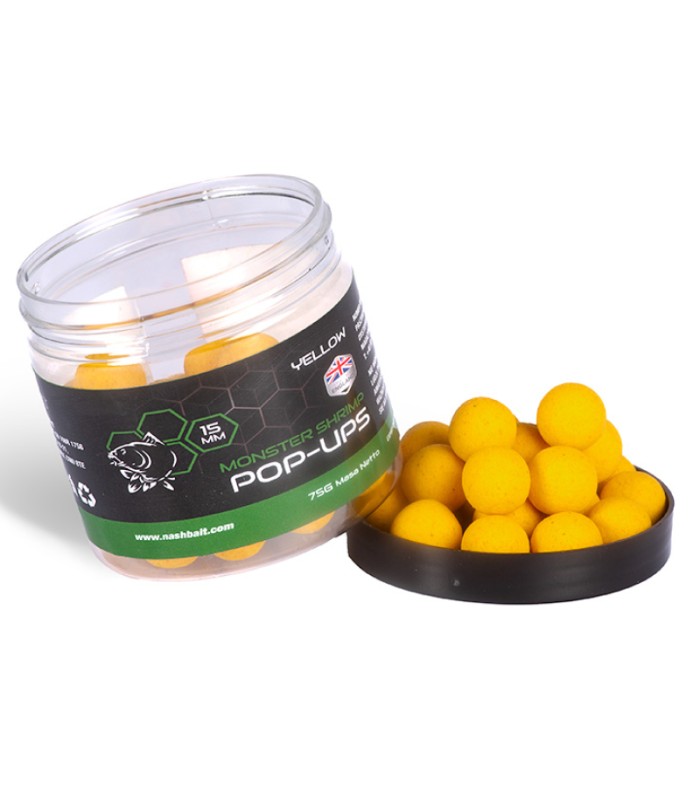 Nash Monster Shrimp Pop Up 12mm Yellow