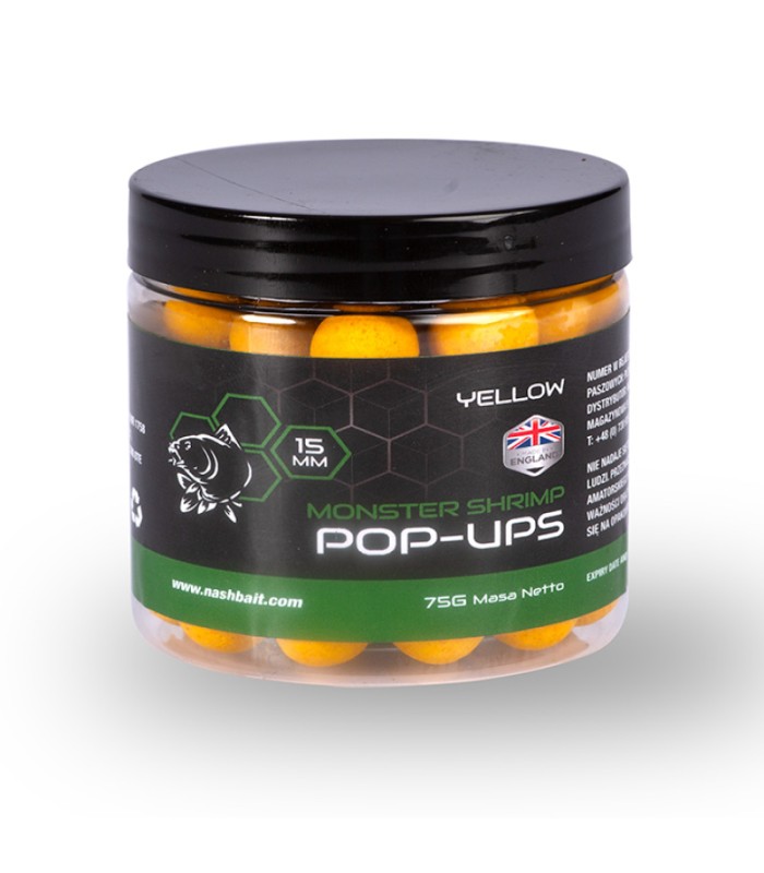 Nash Monster Shrimp Pop Up 20mm Yellow
