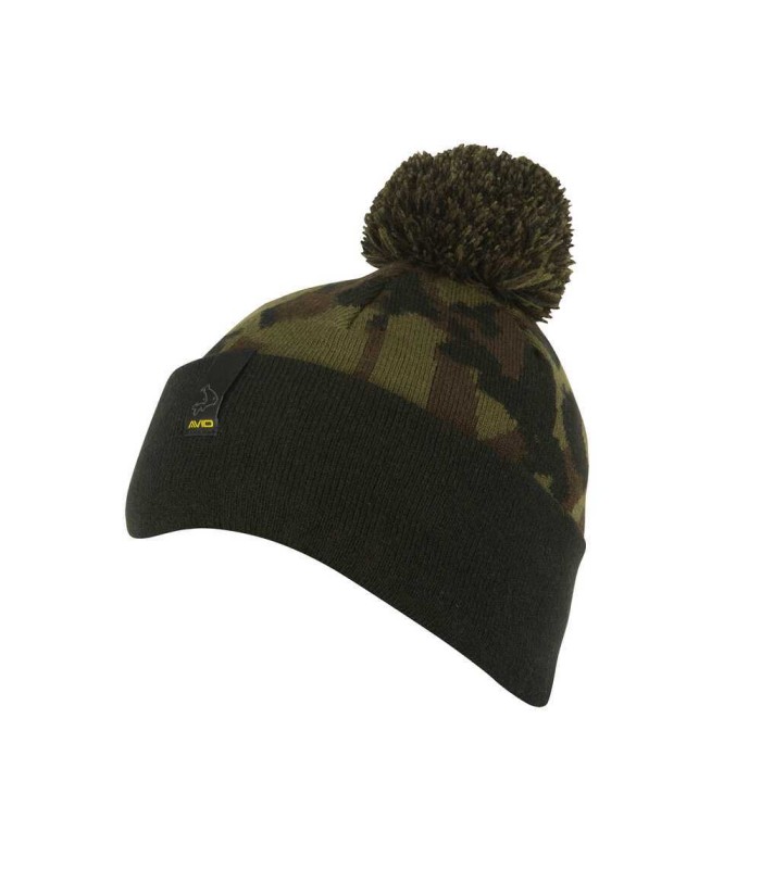 Avid Carp Black and Camo Bobble Hat
