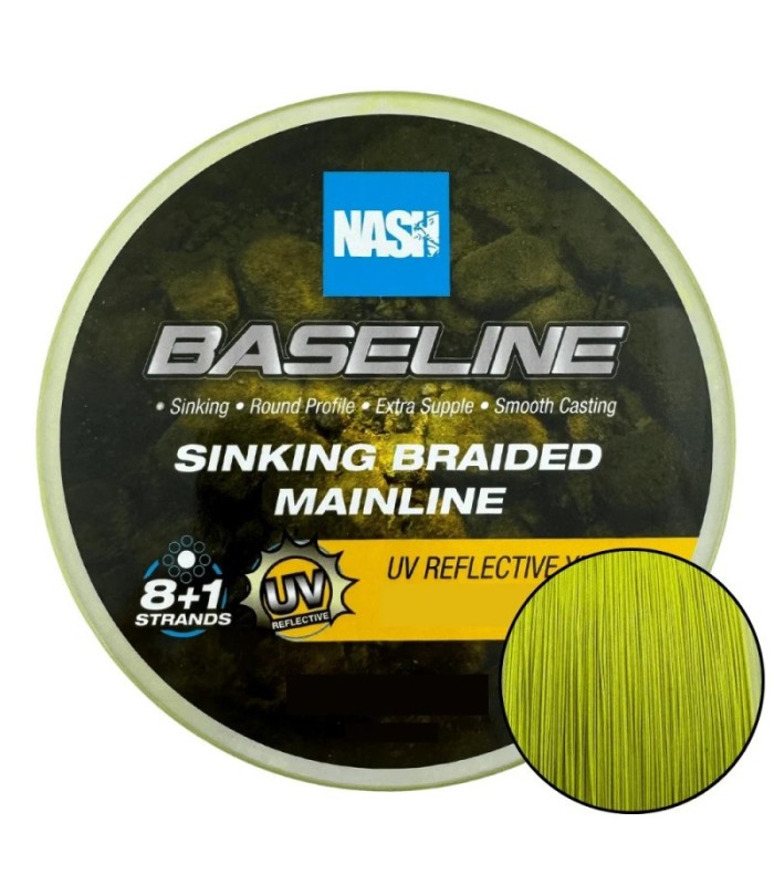 Nash Baseline Sinking Braid UV 0,28mm 1200mt Yellow