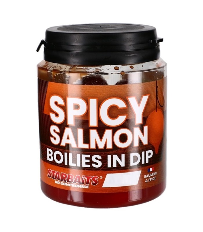 Starbaits Spicy Salmon Boiles In Dip 20mm 150gr