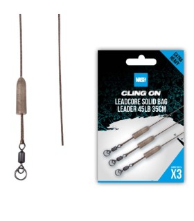 Nash Ready Tied Leadcore Solid Bag Leader 45lb 35cm
