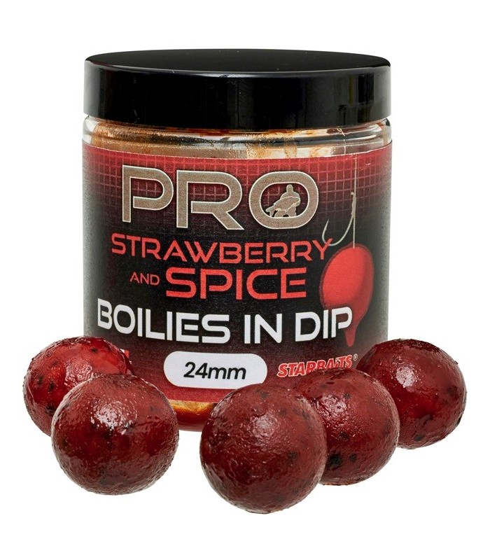 Starbaits Pro Strawberry Spice Boiles in Dip 20mm