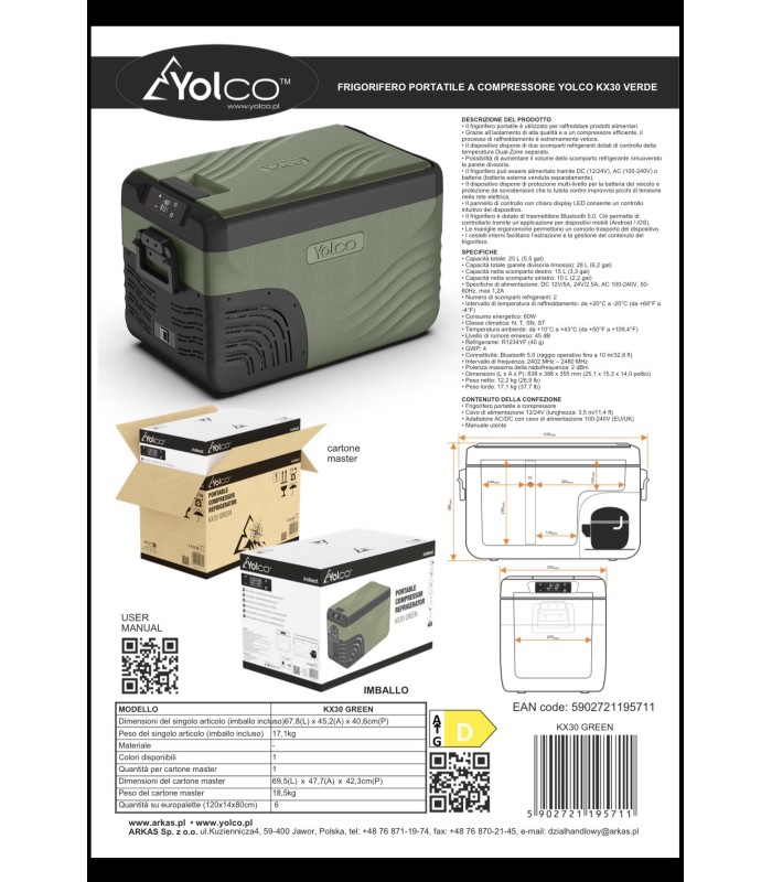 Yolco kompressor Refrigerator Portable 30lt