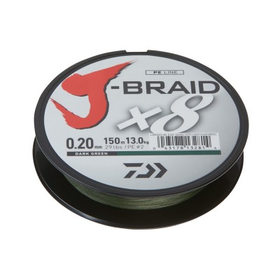 DAIWA J-BRAID X8 0,42mm 150mt Dark Green (made in japan)